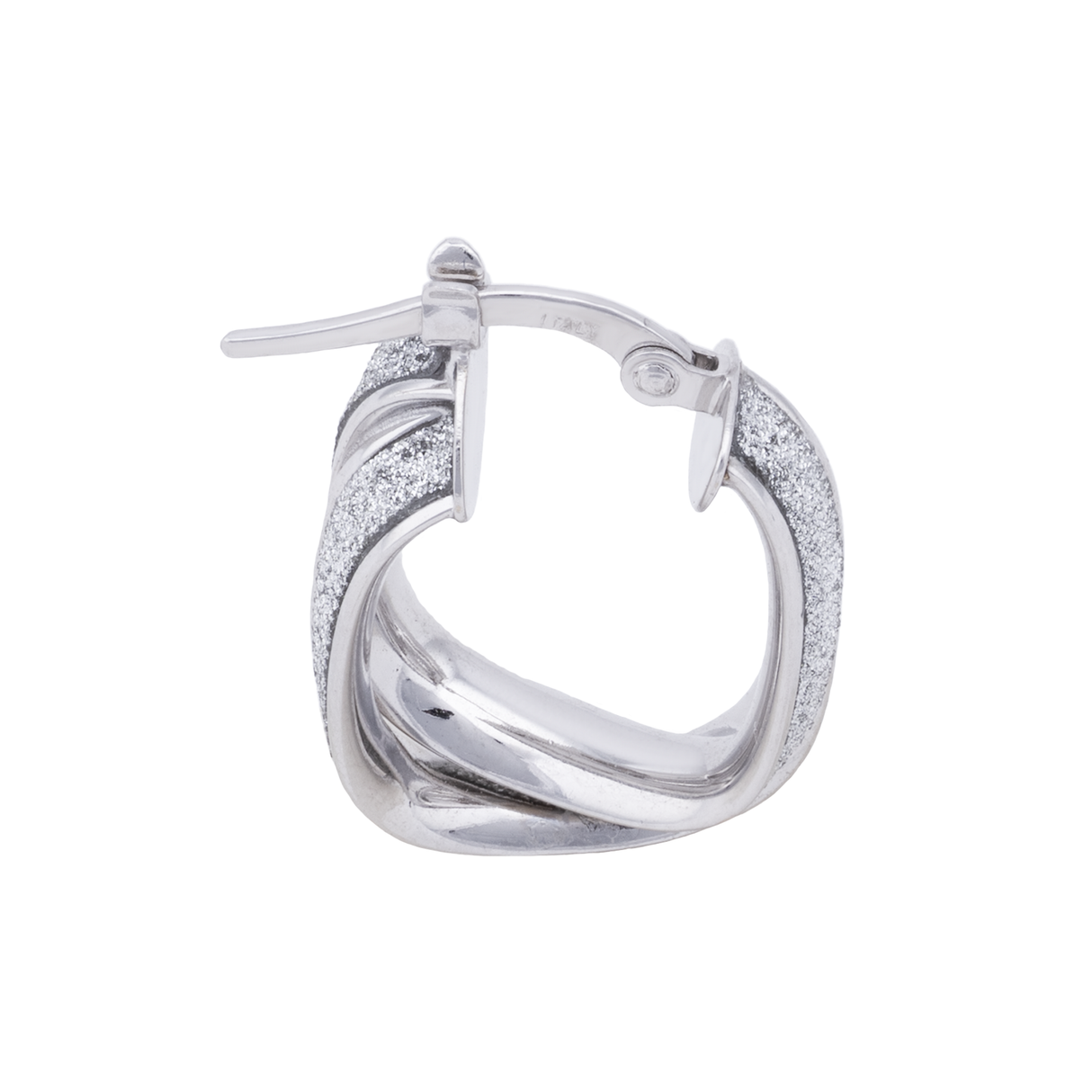 18K Gold Earrings with Shiny Parallel Lines Design
