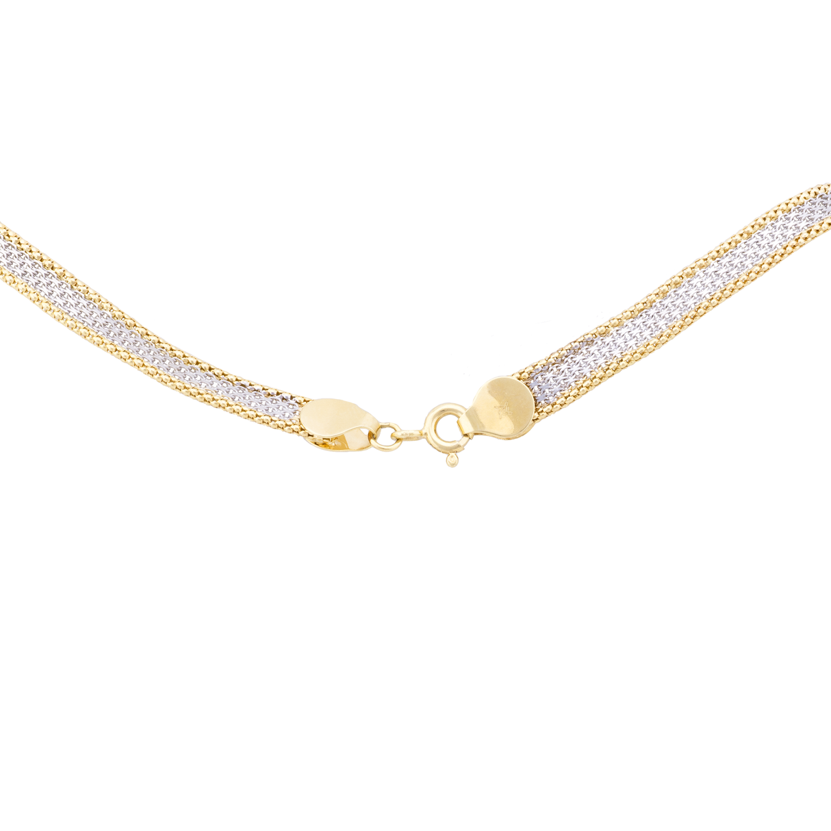 18K Gold Necklace with Double Braided Chain