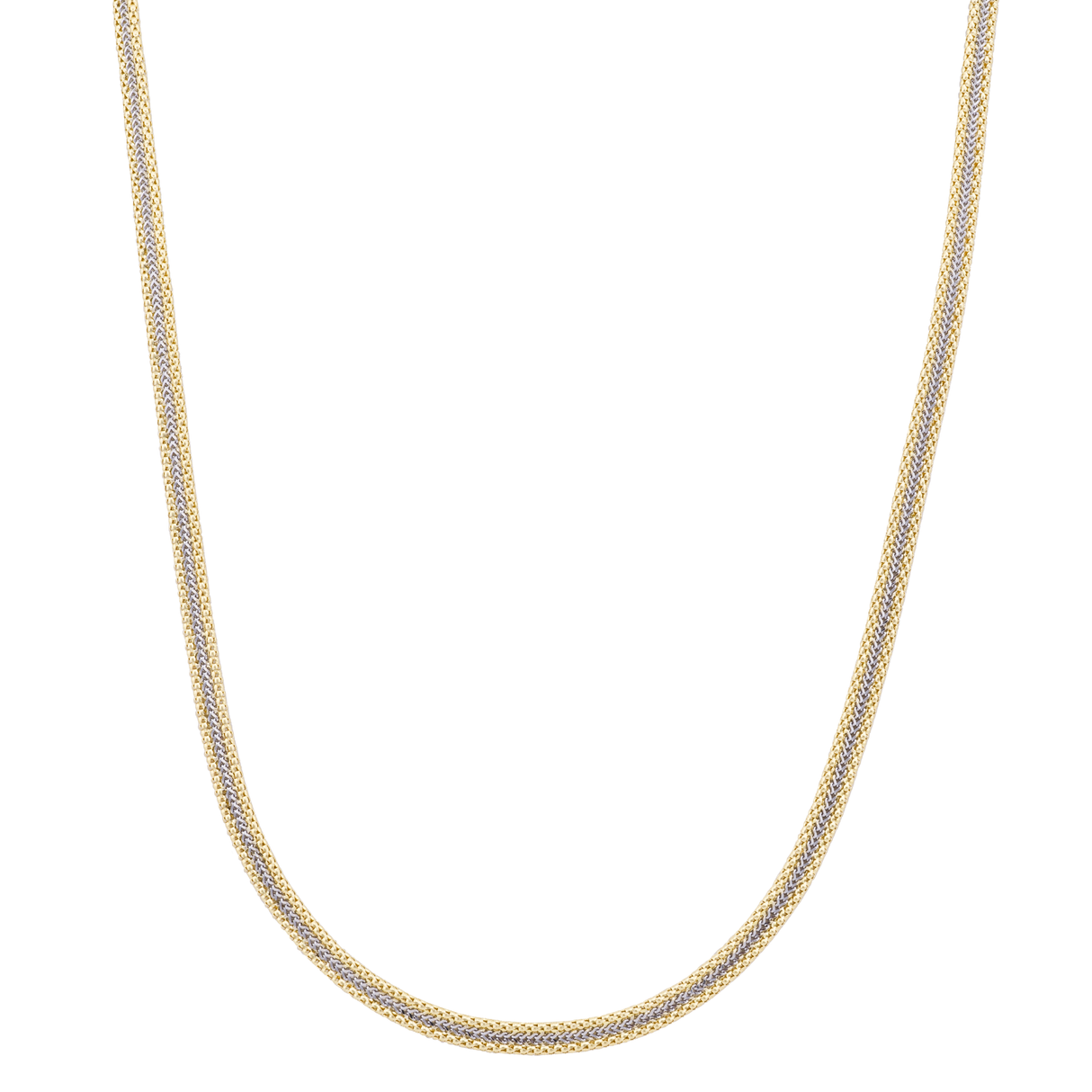 18K Gold Necklace with Double Braided Chain