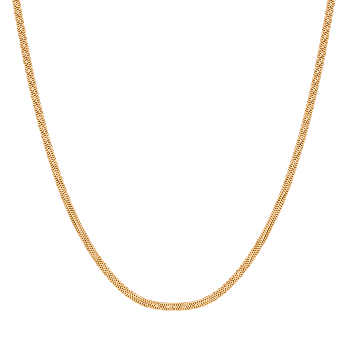 18K Gold Necklace with Delicate Flat Design