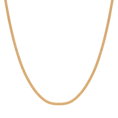 18K Gold Necklace with Delicate Flat Design