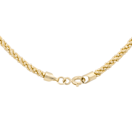 عقد ذهب عيار 18 بتصميم الجديلة الكلاسيكي