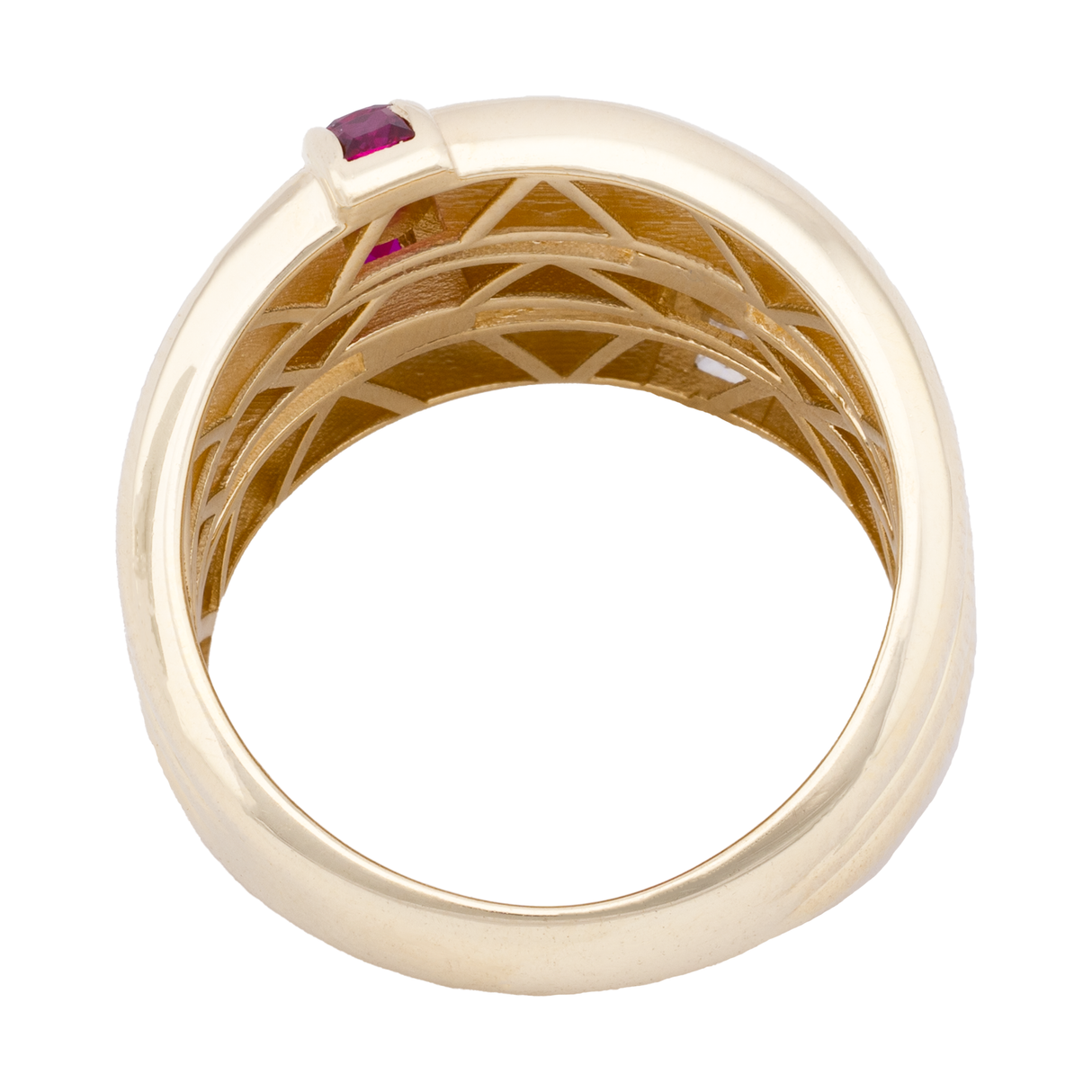 18K Gold Ring with Contemporary Triple Design