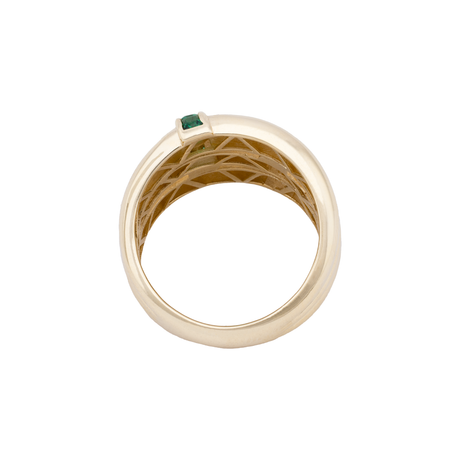 18K Gold Ring with Wide Triple Design