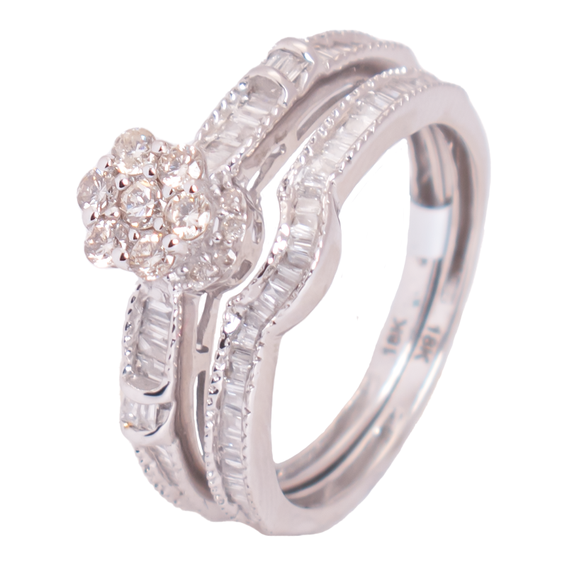 18K Gold Diamond Twins Ring