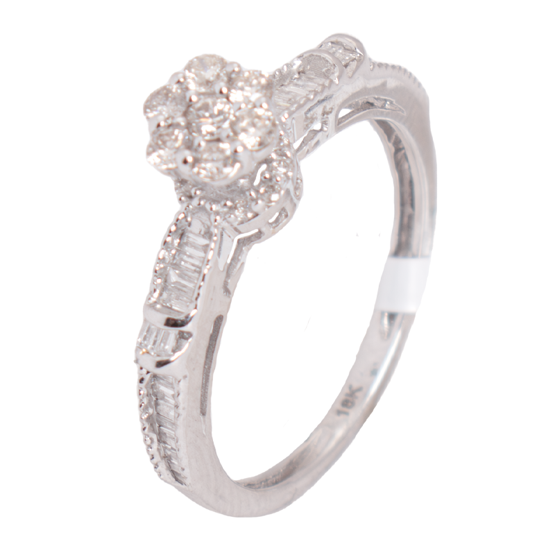 18K Gold Diamond Twins Ring