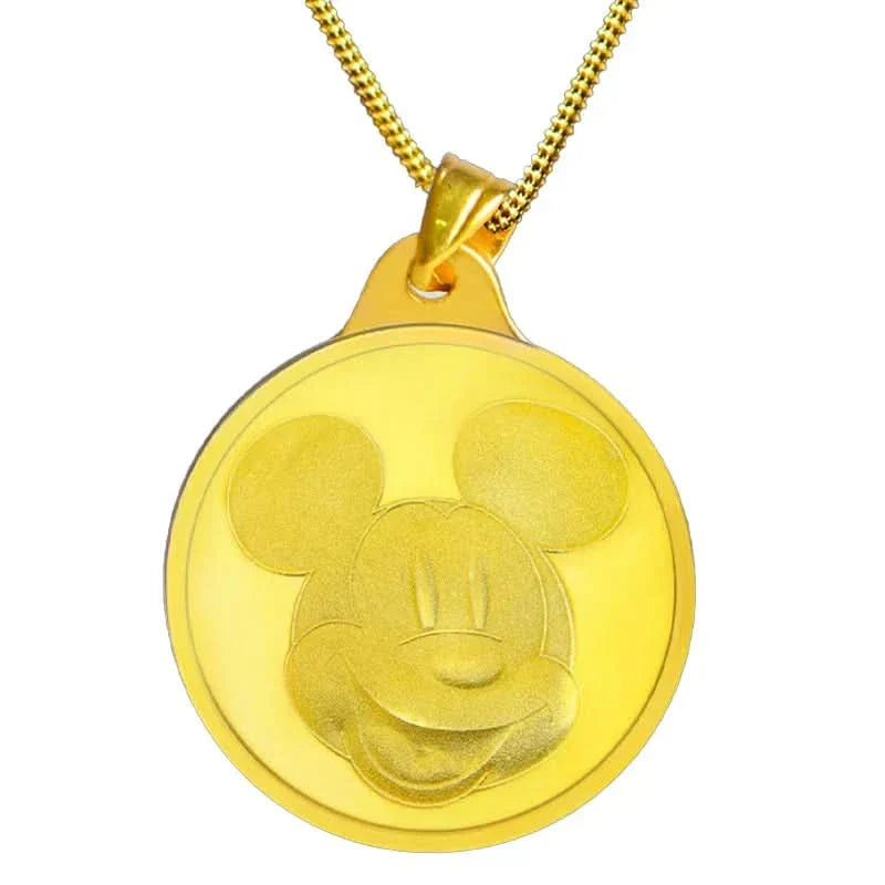 24K Gold Quarter Pound Disney Mickey Mouse Pendant 2.35g