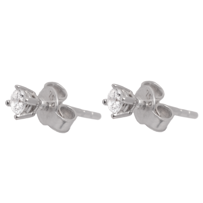 18K Gold Earrings with Simple Elegant Diamond Stone