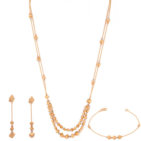 Half set of 18K gold with an elegant cube design