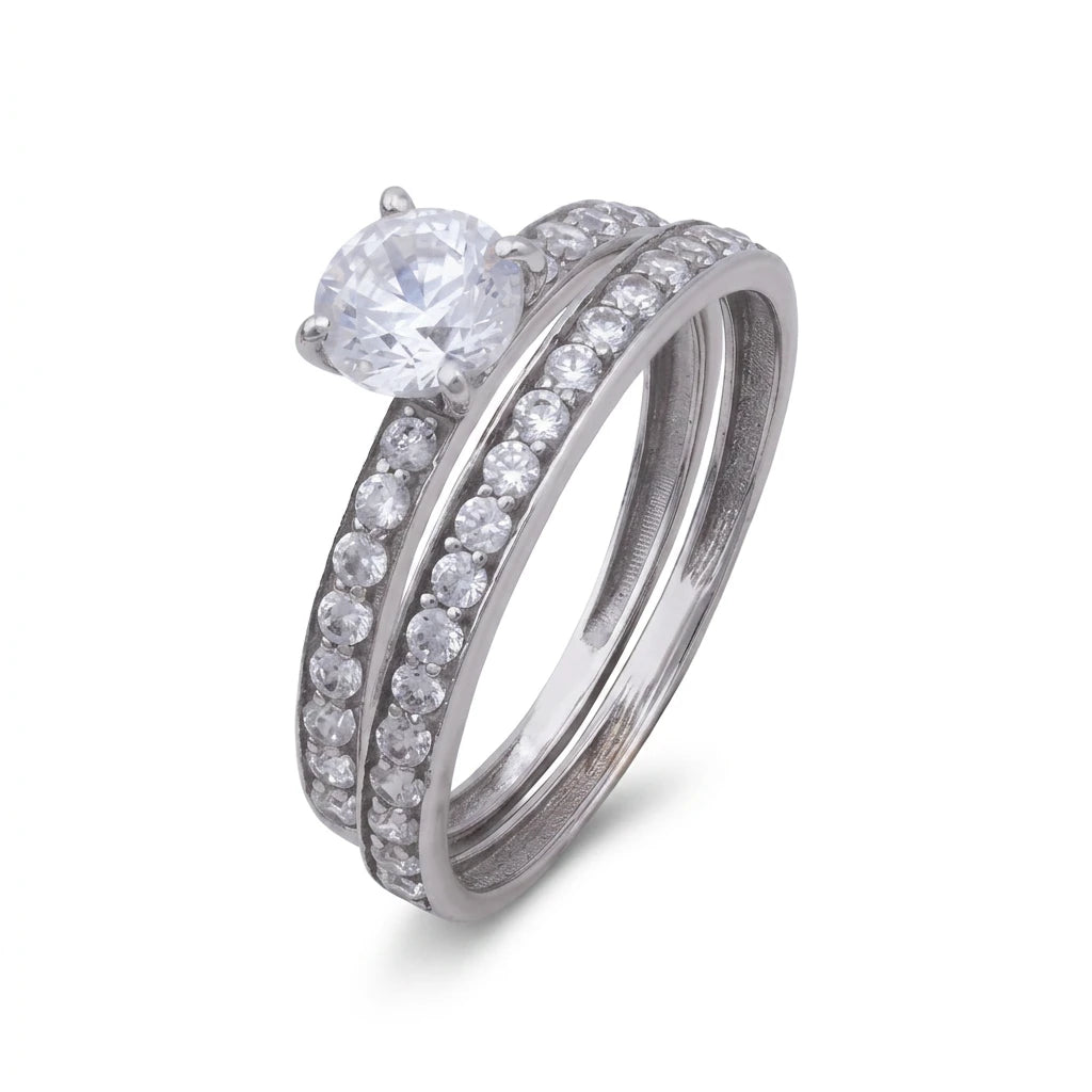 18K Gold Twins Ring with Two Layer Design
