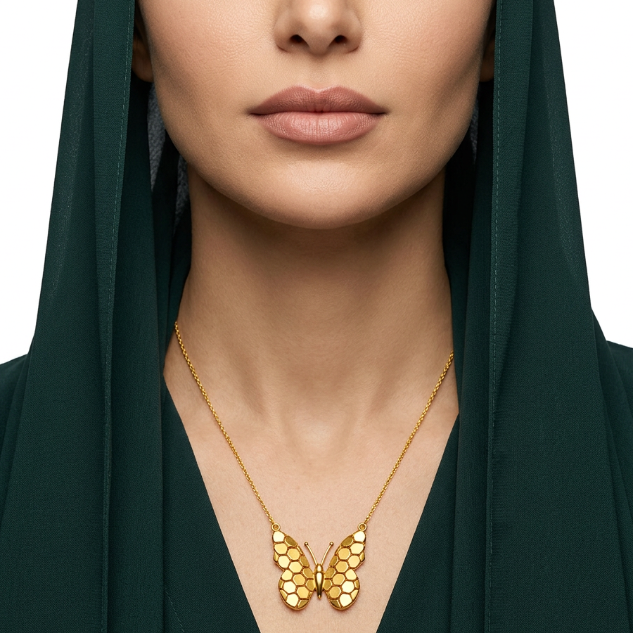 عقد الفراشة ذهب عيار 21