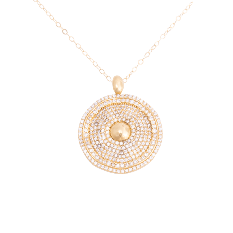 18K Gold Necklace Galaxy Sun