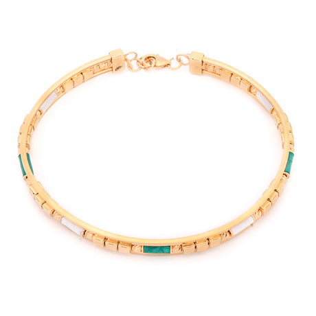 18K Gold Bracelet with Contrasting Rectangles