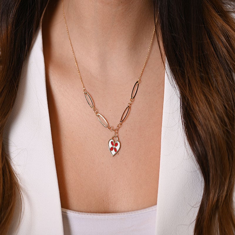 18K Gold Necklace Sprouting Heart