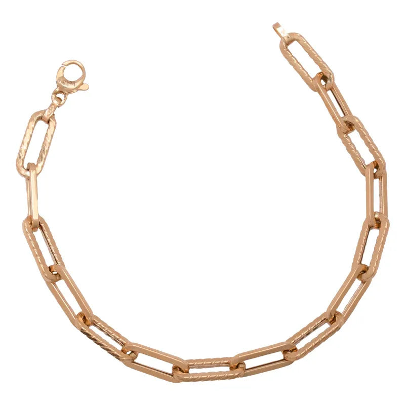 18K Bracelet with Rectangular Links Design