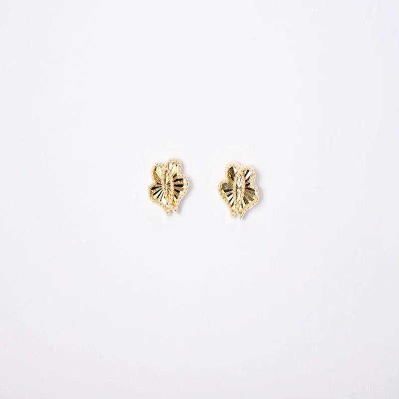 18K Gold Earrings with Good Morning Design