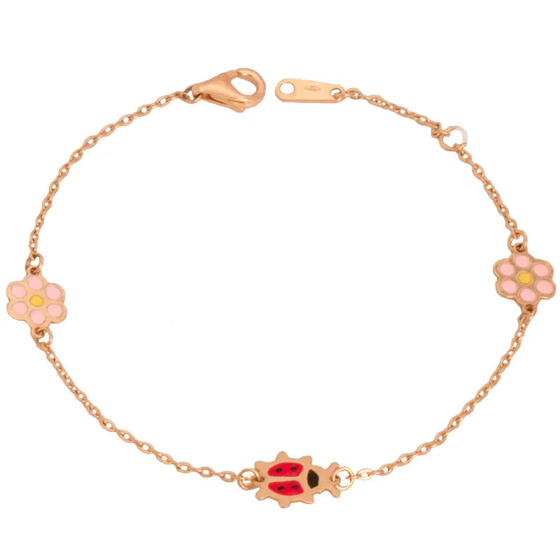 18K Gold Bracelet with Multiple Pendants