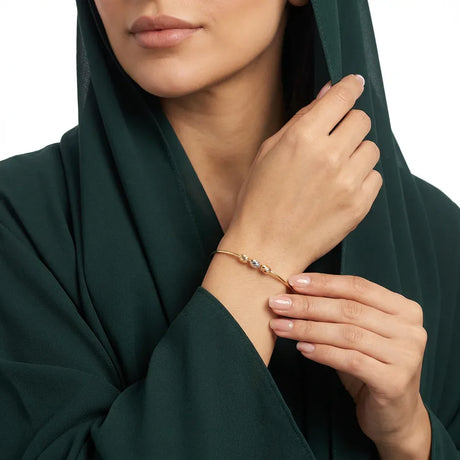 أسورة عيار 18 بتصميم دوائر صغيرة