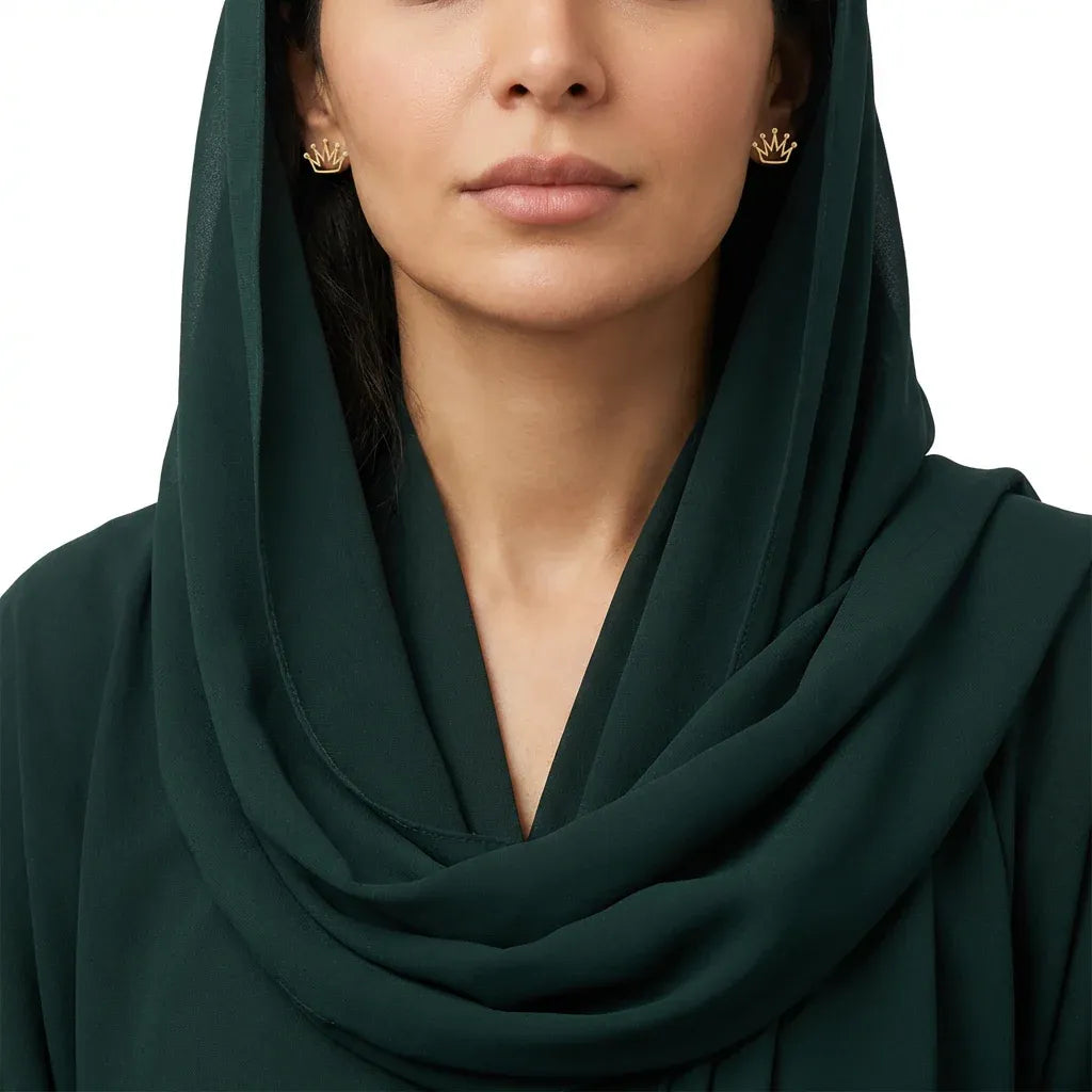 أقراط تاج أميرتي ذهب عيار 18 تصميم تاج