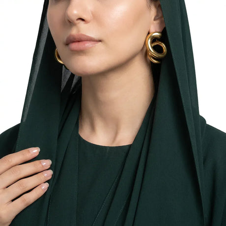 أقراط ذهب عيار 18 بتصميم حلزوني