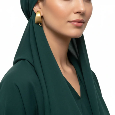 أقراط أكوا ذهب عيار 18 - بقفل محكم