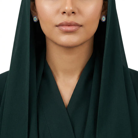 أقراط عيار 18 بتصميم مرصع