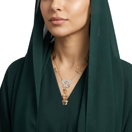 تعليقة ذهب عيار 18 ليوس بتصميم فراشات