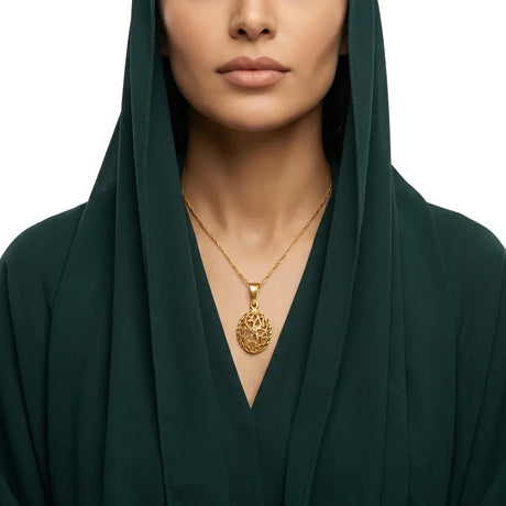 تعليقة برودييا ذهب عيار 21 بزخارف نباتية مفرغة