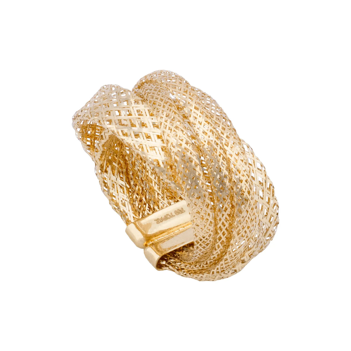 خاتم عيار 18 بتصميم مجدول متشابك