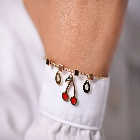 18K Gold Kids bracelet with Cherry Design