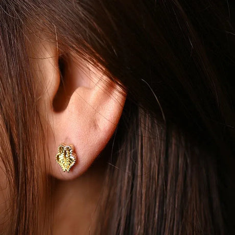 18K Gold Earrings Good Morning