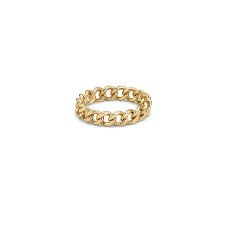 18K Gold Wedding Ring with Interlocking Chains Design