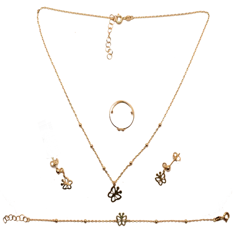 Kids Half Gold Set, 18K, Elegant Butterfly