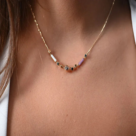 18K Gold Half Set with Heritage Colors Design