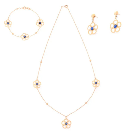 Half set of 18-karat gold, rare flower