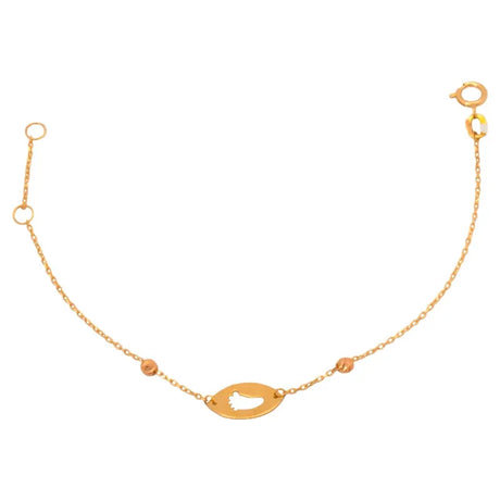 18K Gold Kids Chain Bracelet with baby foot charm
