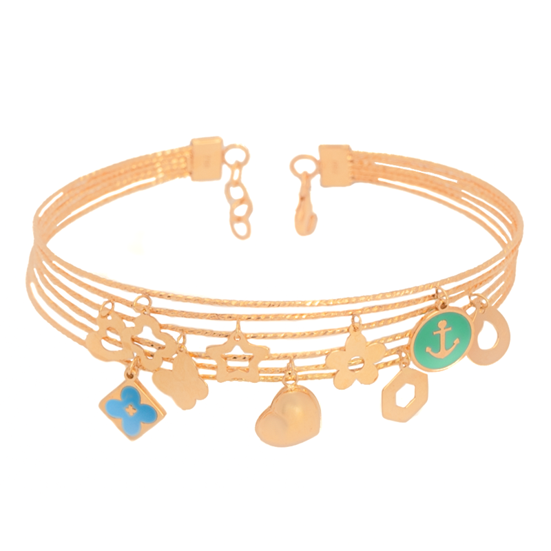 18K Gold Bracelet with Multi Layer Design