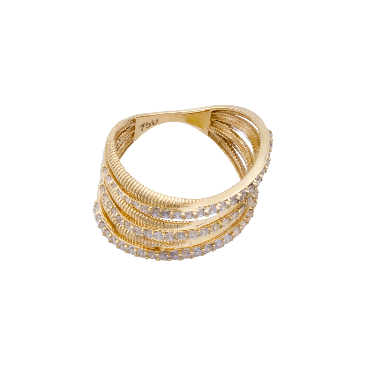 18K Gold Ring with Twisted Layers