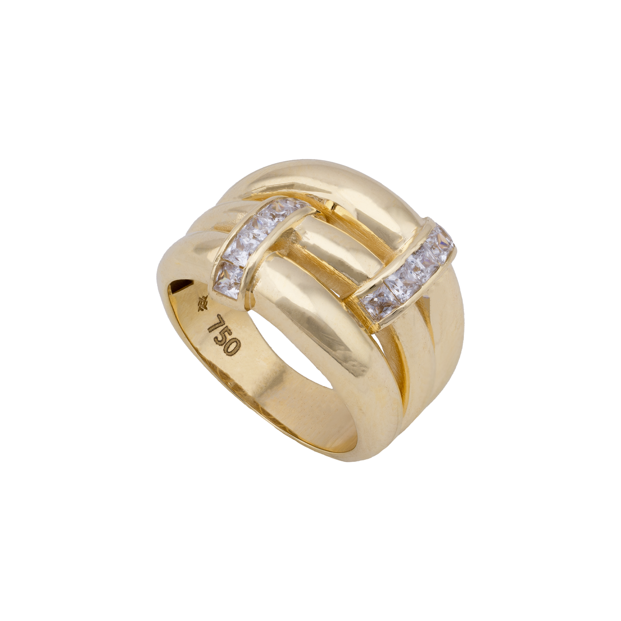 18K Gold Ring with Elegant Triple Design