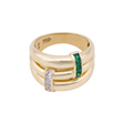 18K Gold Wide Triple Design Ring