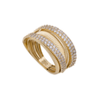 18K Gold Ring with Ribbed Engravings