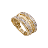 18K Gold Ring with Ribbed Engravings