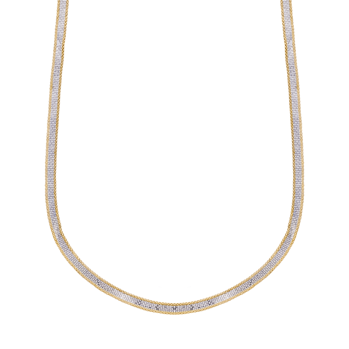 18K Gold Necklace with Elegant Braided Edges Design