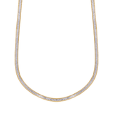 18K Gold Necklace with Elegant Braided Edges Design