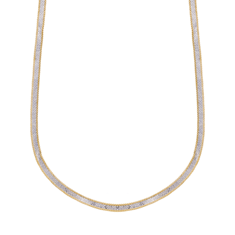 18K Gold Necklace with Elegant Braided Edges Design