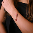 18K Gold Bracelet with Ornate Red Elements