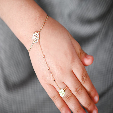 18K Gold Kids Hand Bracelet with Allah Inscription