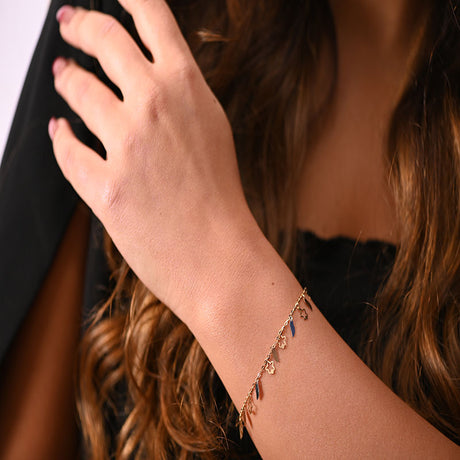 18K Gold Bracelet with Stars Design