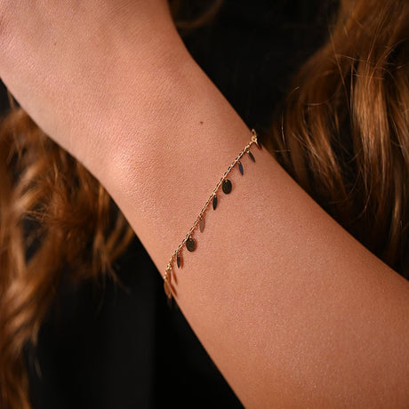 18K Gold Bracelet with Dangling Charms Touch