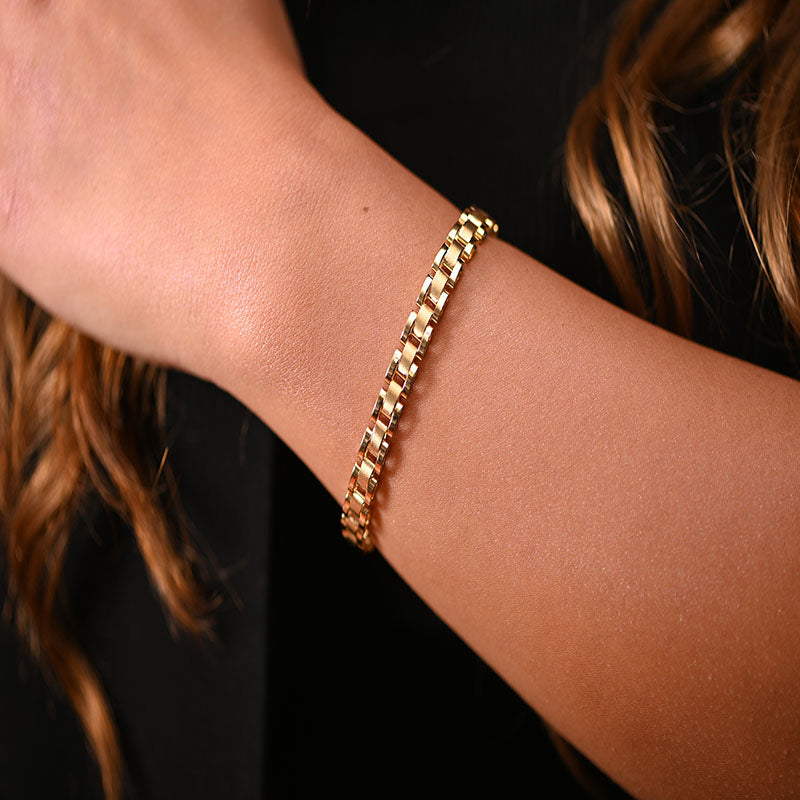 18K Gold Bracelet with Classic Chain Touch